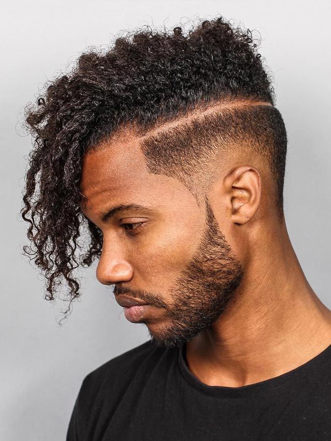 side cut cabelo crespo masculino