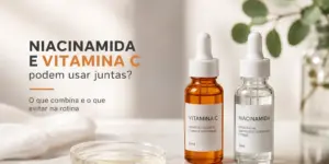 Dois frascos de sérum facial com vitamina C e niacinamida